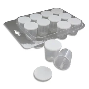 O COLOR Lot de 12 pot gradués contenance 30ml, avec couvercle.
