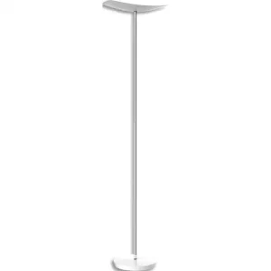 ALBA Lampadaire LedCup, vasque et socle métal Blanc, fut chromé, variateur sur cordon