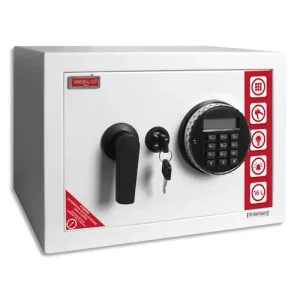 RESKAL Coffre de sécurité SE2 Premium 16,5 litres Blanc, serrure électronique - Dim : L35 x H25 x P25 cm