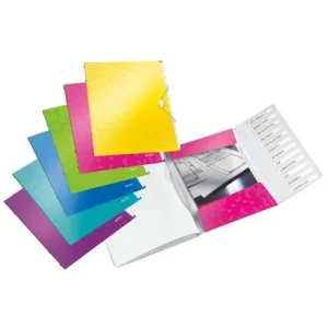 LEITZ Trieur WOW, 12 positions, PP, fermeture élastique, assorti de couleurs