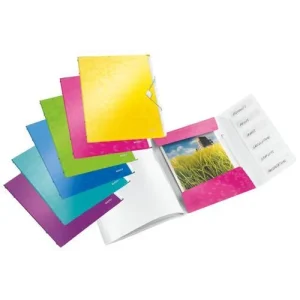 LEITZ Trieur WOW 6 positions en polypropylène. Fermeture par élastique. Coloris Assortis.