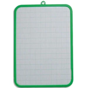 WONDAY Ardoise Blanche en plastique 19 x 26 cm, 1 face unie, 1 face séyès, effaçable à sec