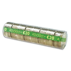 RESKAL Boîte de 100 étuis à Monnaie The Container pour pièces 0,50 E, contient 40 pièces FA62261
