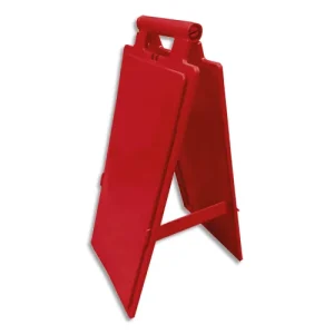 VISO Balise de signalisation de sol en polypropylène Rouge, à personnaliser, pliante L28 x H65 x P4/15 cm