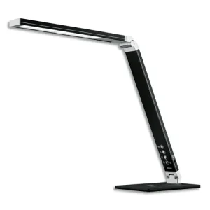 HANSA Lampe led Magic Plus Noir, variateur. Tête L31 x H1,4 x P4 cm, bras H36,5 cm, socle L12,5 x P18,5cm