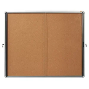 NOBO Vitrine d'affichage en liège porte coulissante Premium Plus, fermeture à clé, capacité 15 flles, A4