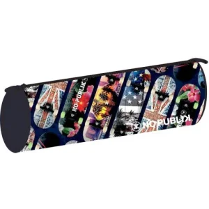 OXFORD Fourre-tout rond NO PUBLIK SKATE 22x7x7 cm. Décor sérigraphié, coloris assortis.