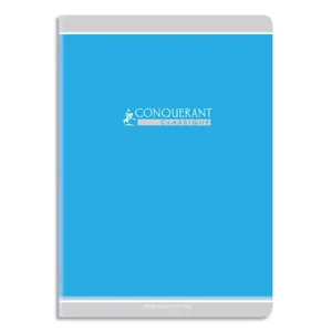 CONQUERANT 9 Cahier de devoirs, agrafé, 21x29,7 cm, 96p, 90g, séyès, couverture carte assortis 4 couleurs