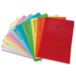 ELBA Boîte de 100 pochettes coins ELCO ORDO format 22x31cm à fenêtre 120g. Coloris assortis 10 couleurs