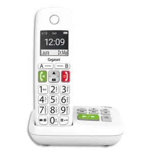 GIGASET Téléphone sans fil E290 solo blanc avec répondeur S30852-H2921-N102