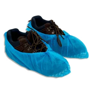 Boîte de 300 couvre-chaussures en polypropylène non-tissé Bleues anti-dérapant (3 sachets de 100)