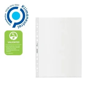LEITZ Sachet de 25 pochettes perforées Leitz Recycle,plastique 90% recyclé/100% recyclable,A4,transparent