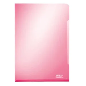 LEITZ Sachet de 100 pochettes-coin A4 en PVC 15/100eme lisse. Coloris rouge