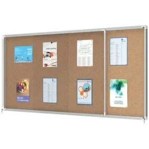 NOBO Vitrine d'affichage porte coulissante Premium Plus - liège - 27 x A4 - 1915333