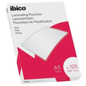 IBICO Paquet de 100 Pochettes plastification A5 2 x 100 microns mates 627322