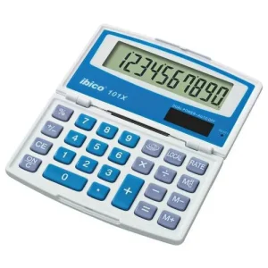 IBICO Calculatrice de poche Ibico 101X Grand écran LCD à 10 chiffres, écran repliable IB410130