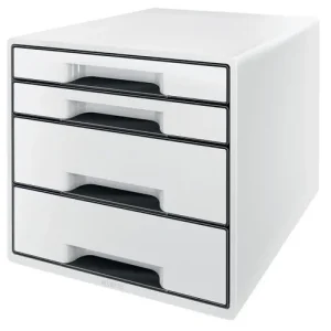LEITZ Module de classement WOW, 2 petits + 2 grands tiroirs - Dim : L36,3 x H27 x P28,7 cm. Noir