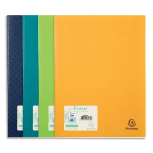 EXACOMPTA Protège document FOREVER 50 pochettes/100 vues PP recyclé 5/10e. Coloris assortis