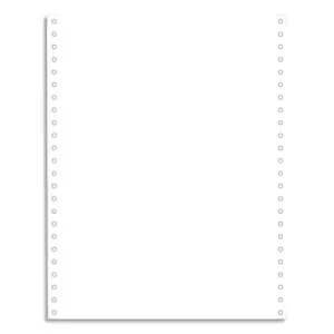 EXACOMPTA Boîte 2000 feuilles listing 80g qualité courrier blanc 240x12 1 pli bande Caroll détachable
