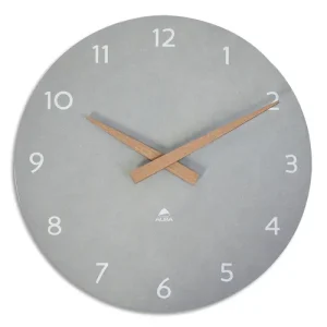 ALBA Horloge murale grise nature et tendance. Diamètre 30 cm.