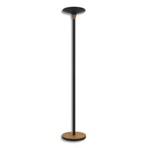 UNILUX Lampadaire led Baly bamboo noir. Variateur d'intensité tactile sur le mât