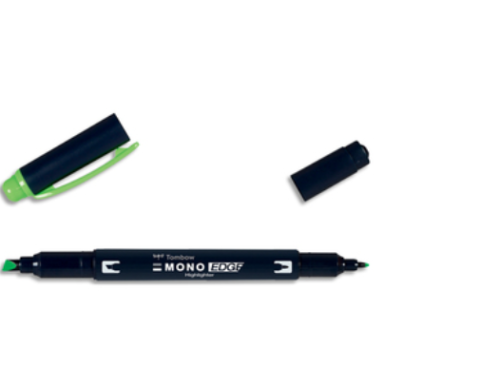 TOMBOW Surligneur MONOEDGE 2 pointes fine/biseautée. Séchage rapide. Coloris vert