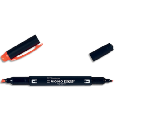 TOMBOW Surligneur MONOEDGE 2 pointes fine/biseautée. Séchage rapide. Coloris corail