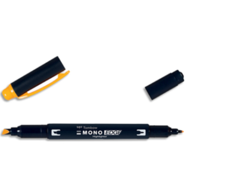 TOMBOW Surligneur MONOEDGE 2 pointes fine/biseautée. Séchage rapide. Coloris jaune doré