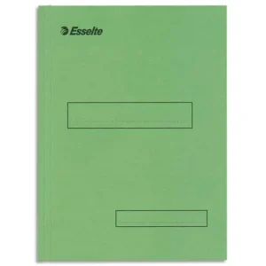 ESSELTE Boîte de 100 sous-dossiers 160g à 2 rabats Vert Scor, pour dossiers armoire et tiroir