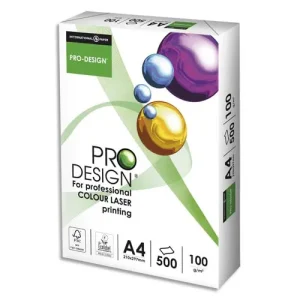 INAPA Ramette 500 feuilles papier extra Blanc satiné PRO DESIGN A4 100G CIE 168