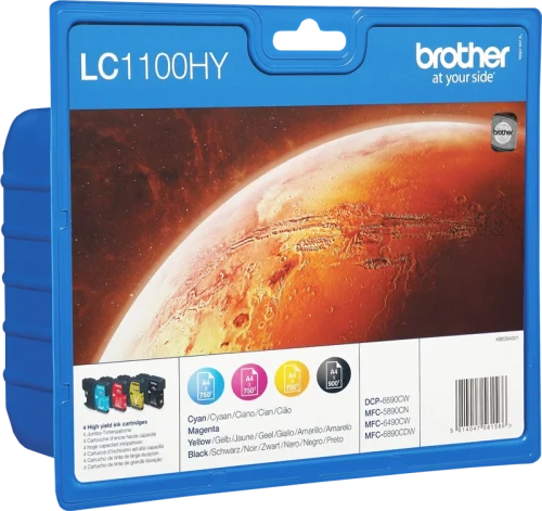 BROTHER Pack de 4 couleurs Jet d'encre HC LC1100HYVALBP