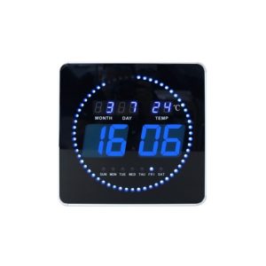UNiLUX Horloge murale LED FLO, date/température, noir