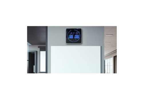 UNiLUX Horloge murale LED FLO, date/température, noir