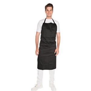 HYGOSTAR Tablier à bavette, polycoton, noir