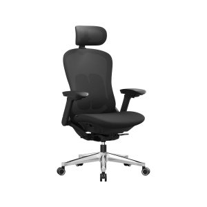 Chaise de bureau ergonomique réglable en toile noir d'encre