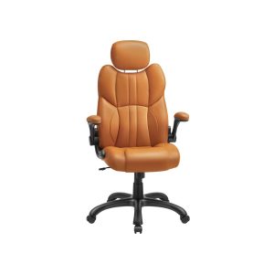 Chaise de bureau réglable marron caramel