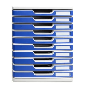 EXACOMPTA Module de classement Modulo 10 tiroirs Gris/Bleu