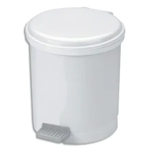 Poubelle à pédale Eco pour sanitaire en plastique 6 Litres - Diamètre 23 cm, hauteur 26 cm