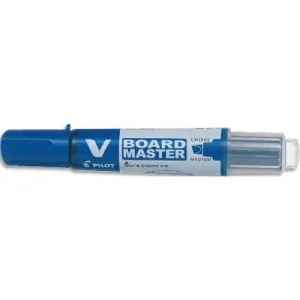 PILOT Marqueur effaçable à sec rechargeable VBOARD MASTER. Pointe biseautée moyenne. Encre liquide bleu