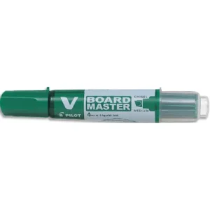 PILOT Marqueur effaçable à sec rechargeable VBOARD MASTER. Pointe biseautée moyenne. Encre liquide vert