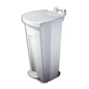 ROSSIGNOL Poubelle mobile à pédale 90L Blanc plastique basic