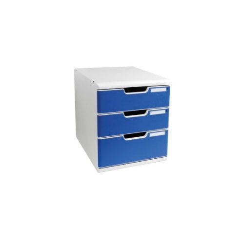 EXACOMPTA Module de classement 3 tiroirs Gris/Bleu Modulo