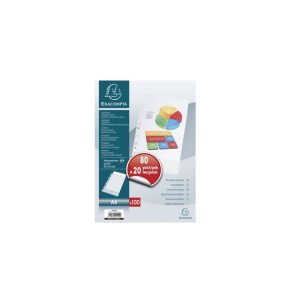 EXACOMPTA Pochette perforée, pack promo 80+20 GRATUITS, A4,