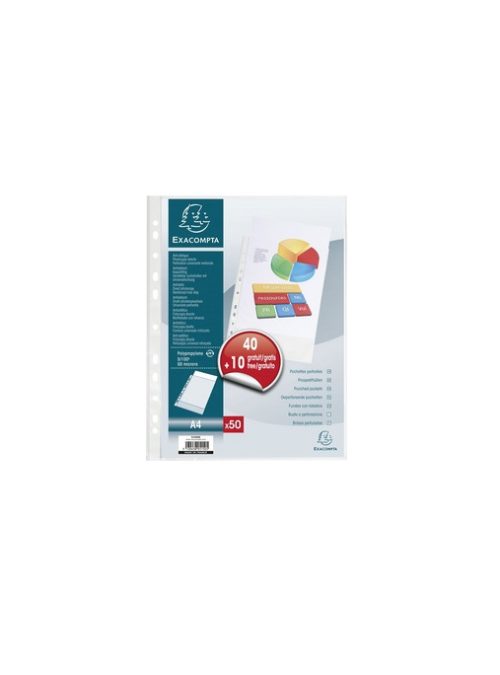 EXACOMPTA Pochette perforée, pack promo 40+10 GRATUITS, A4,