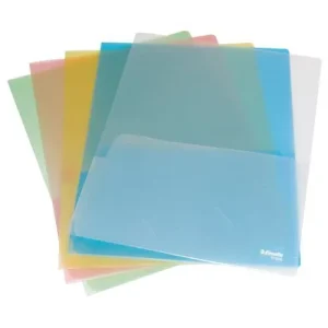 ESSELTE Sachet 5 chemises double poche assortis en PP 18/100e. 2 pochettes feuilles A4 ou 1 feuille A3.