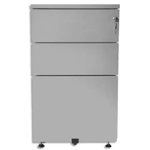 PIERRE HENRY Caisson mobile hauteur bureau 2 tiroirs + 1 dossiers suspendus L41,8 x H69,4 x P54,1 cm Gris