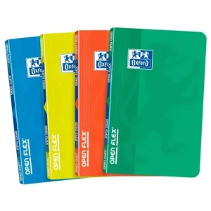 OXFORD Carnet OPEN FLEX piqûre 96 pages 9x14cm petits carreaux 5x5. Couverture polypro