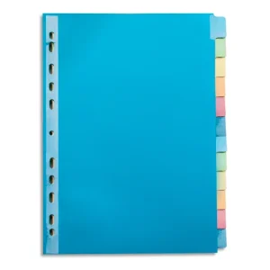 OXFORD Intercalaires Color Life, 12 positions en carte rigide 220g. Format A4. Coloris assortis