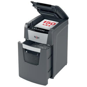 REXEL Destructeur de documents Optimum Auto+ 150X P-4,coupe croisée,4x28mm,150 feuilles,44 l,2020150XEU