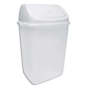 ROSSIGNOL Poubelle à couvercle basculant Blanche en polypropylène capacité 35L L36 x H56 x P29,4 cm